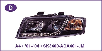 AUDI A4 DEVILEYES CRNI,HROM 01-04